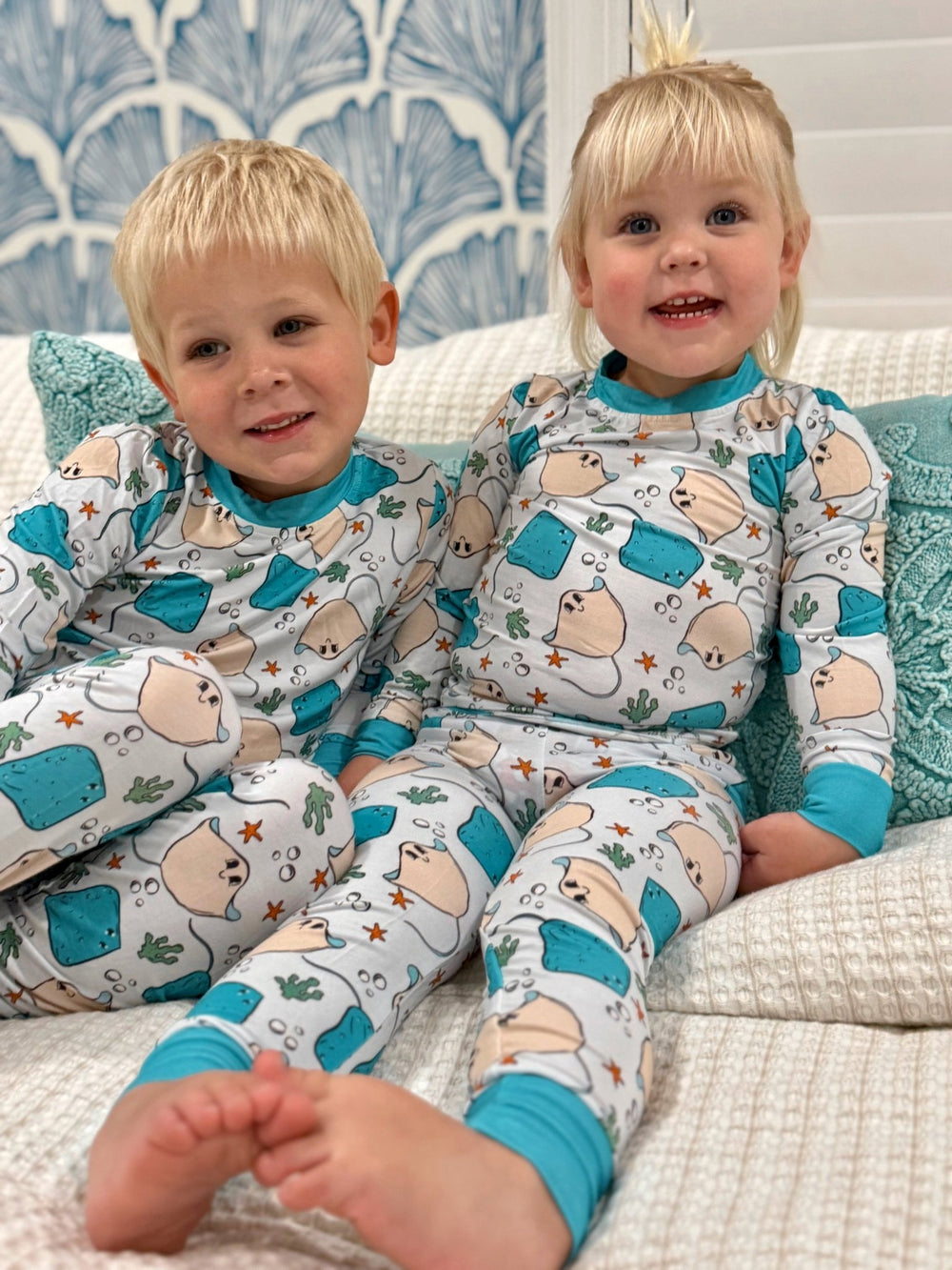 Resting Rays Stingray Kids PJ Two - Piece - Tuck & Char Co.