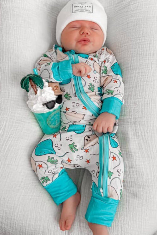 Resting Rays Stingray Kids PJ Zipper - Tuck & Char Co.