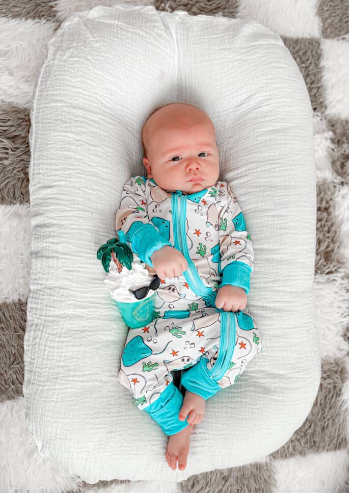 Resting Rays Stingray Kids PJ Zipper - Tuck & Char Co.