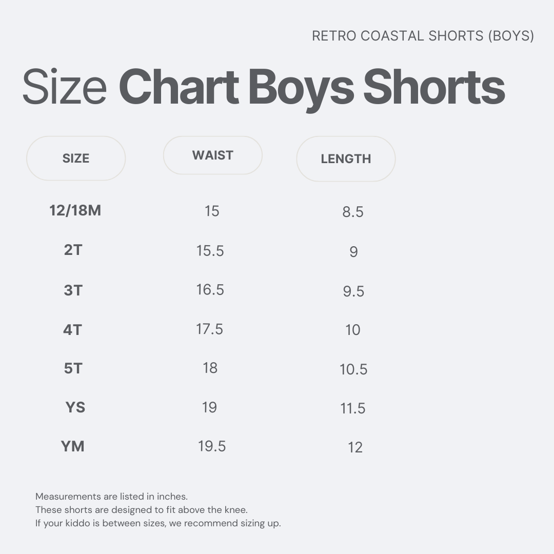Shorts – Boys Retro Coastal Surf Club (Blue)
