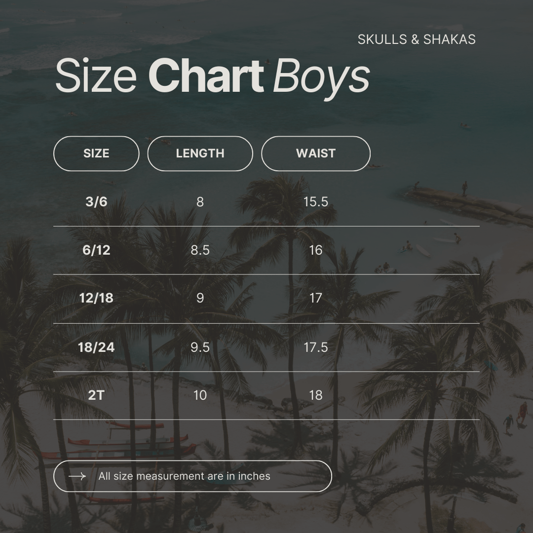 Shakas & Skulls Boys Boardies - Tuck & Char Co.