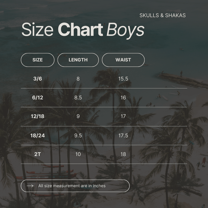 Shakas & Skulls Boys Boardies - Tuck & Char Co.