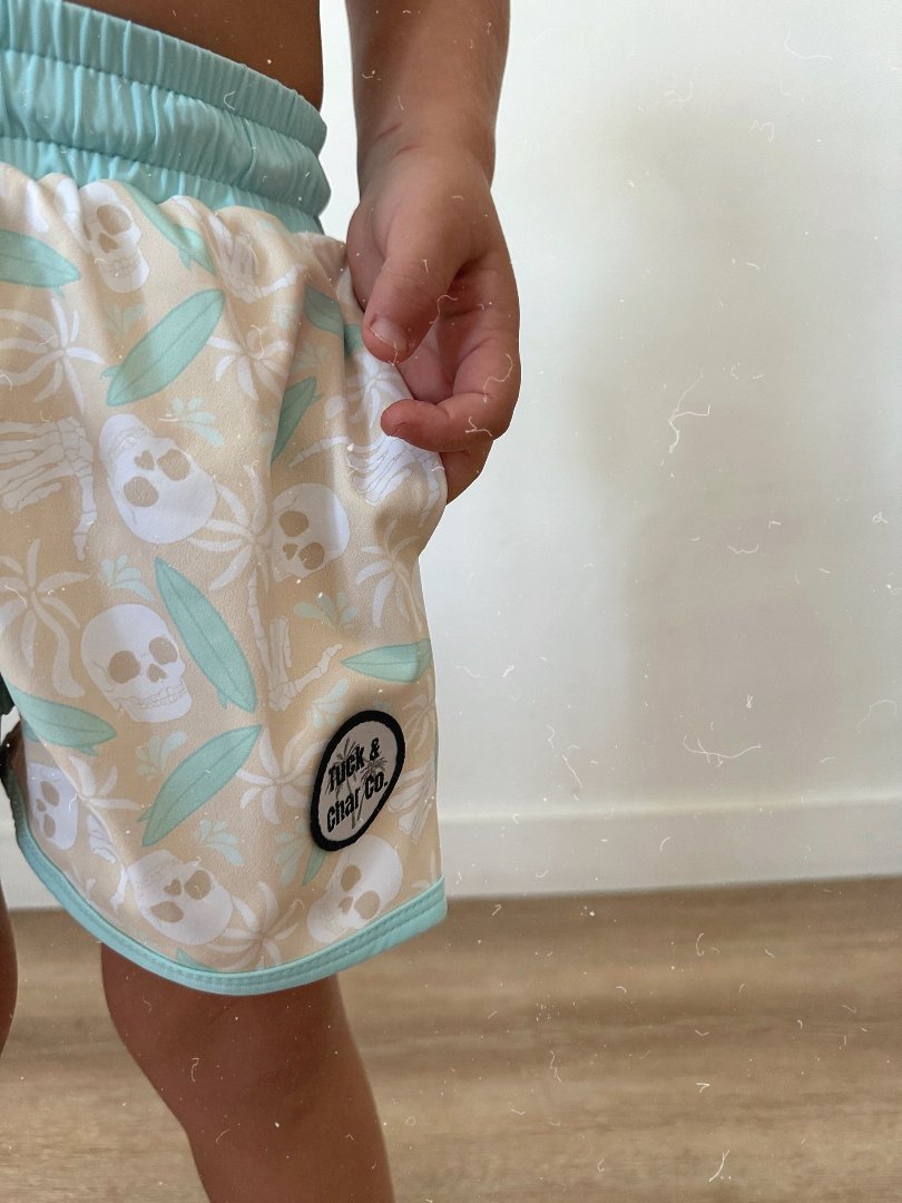 Shakas & Skulls Boys Boardies - Tuck & Char Co.