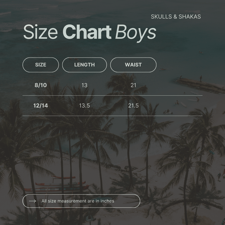 Shakas & Skulls Boys Boardies - Tuck & Char Co.