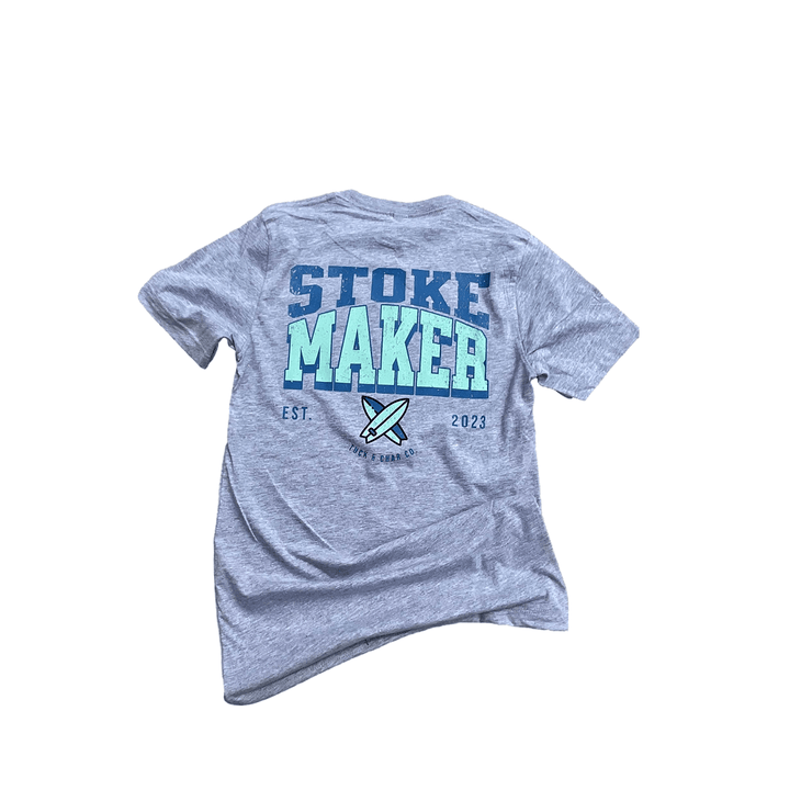 Stoke Maker Gray T-Shirt - Blue/Green - Tuck & Char Co.