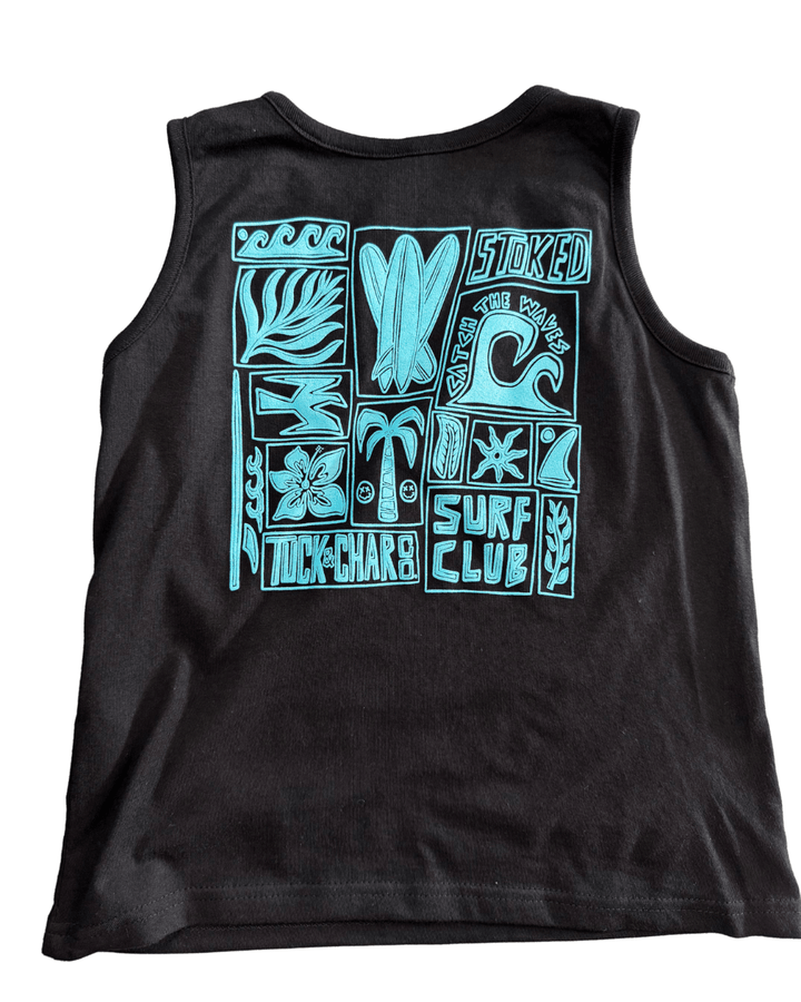 Surf Club Black Tank Top - Limited Edition - Tuck & Char Co.