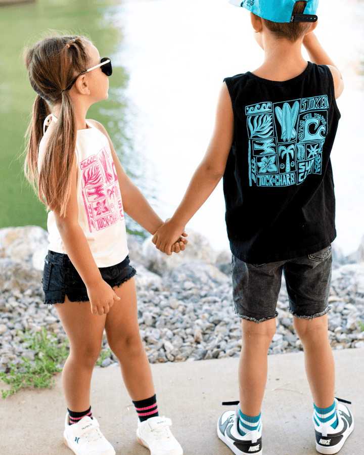 Surf Club Black Tank Top - Limited Edition - Tuck & Char Co.