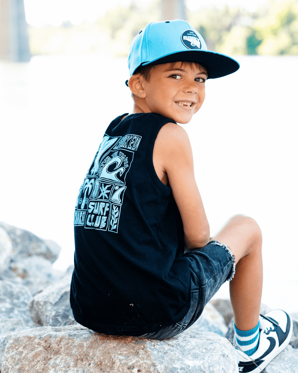 Surf Club Black Tank Top - Limited Edition - Tuck & Char Co.
