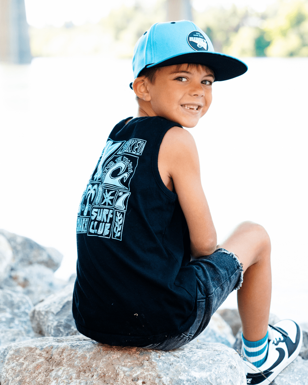 Surf Club Black Tank Top - Limited Edition - Tuck & Char Co.