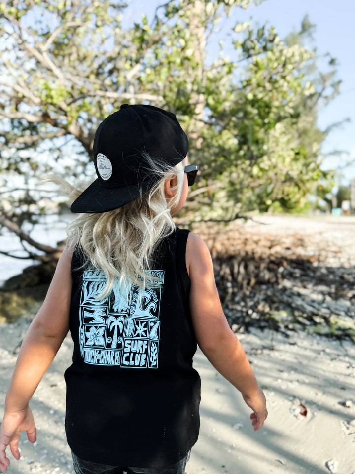 Surf Club Black Tank Top - Limited Edition - Tuck & Char Co.