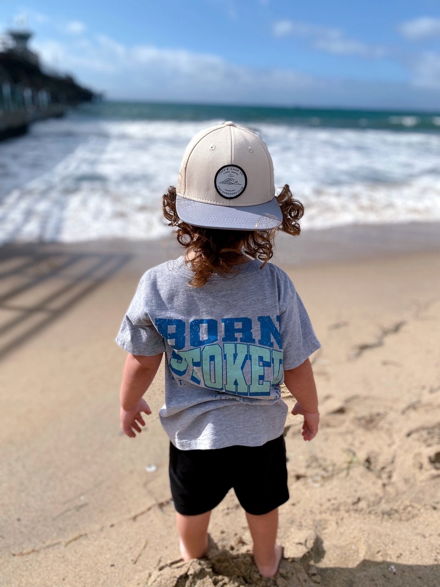Tiny Shredder Club Snapback - Khaki Toddler - Tuck & Char Co.