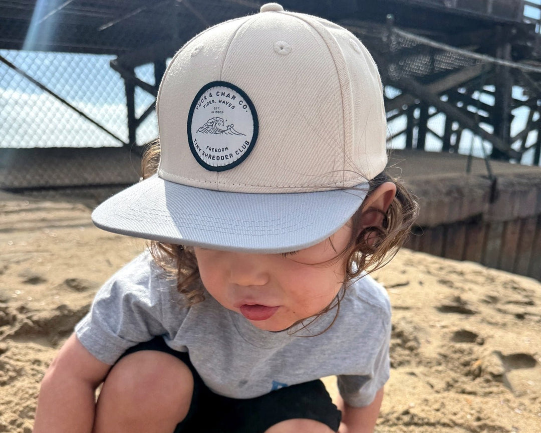 Tiny Shredder Club Snapback - Khaki Toddler - Tuck & Char Co.