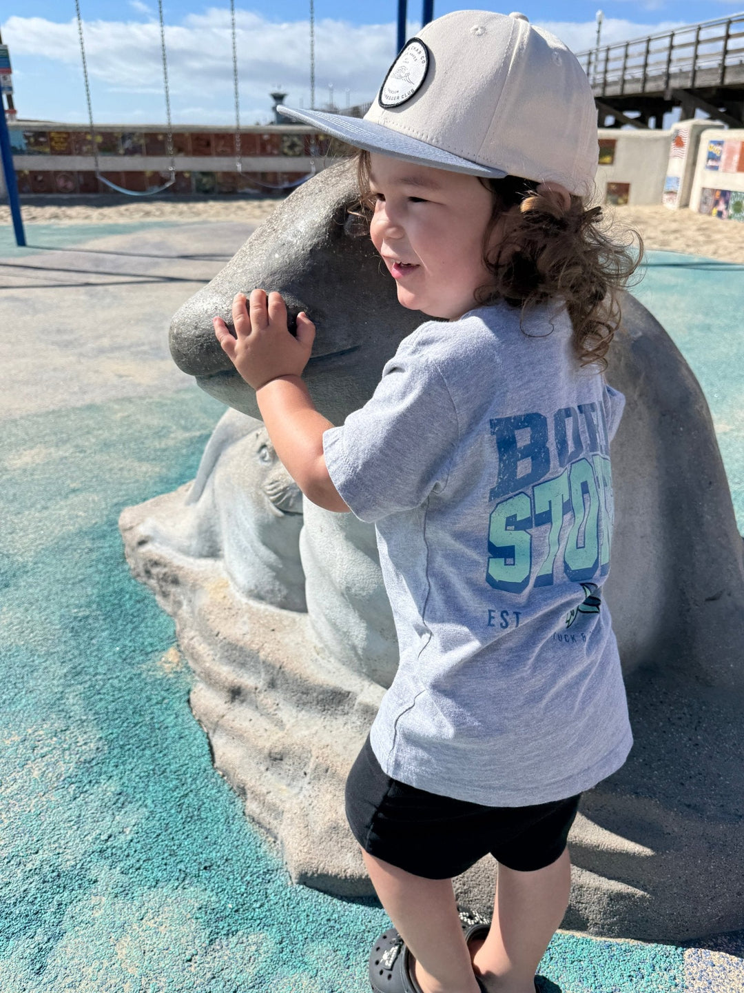 Tiny Shredder Club Snapback - Khaki Toddler - Tuck & Char Co.