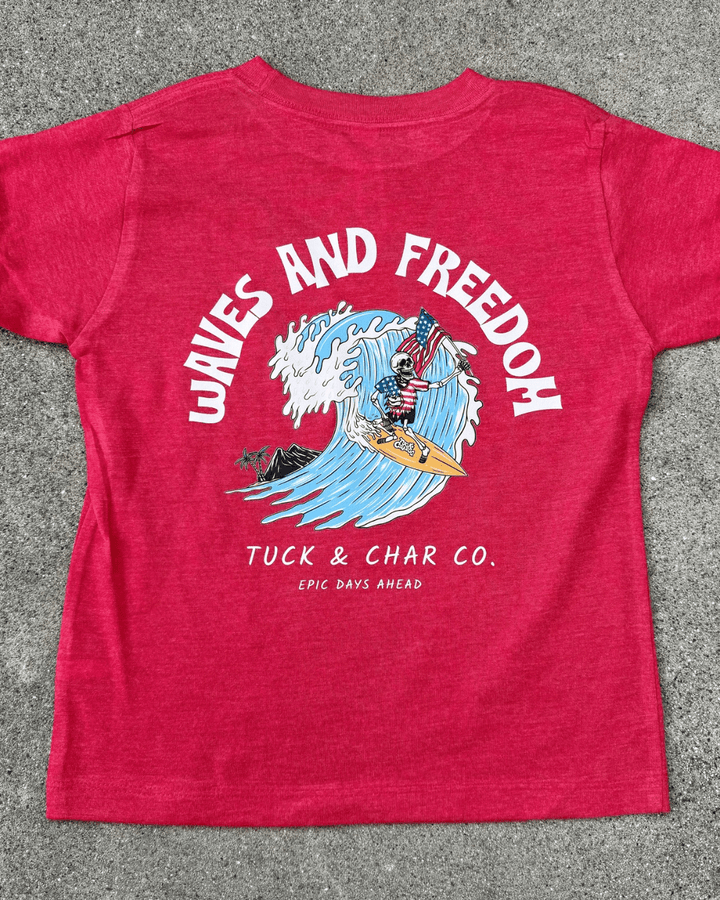 Waves & Freedom T-Shirt - Tuck & Char Co.
