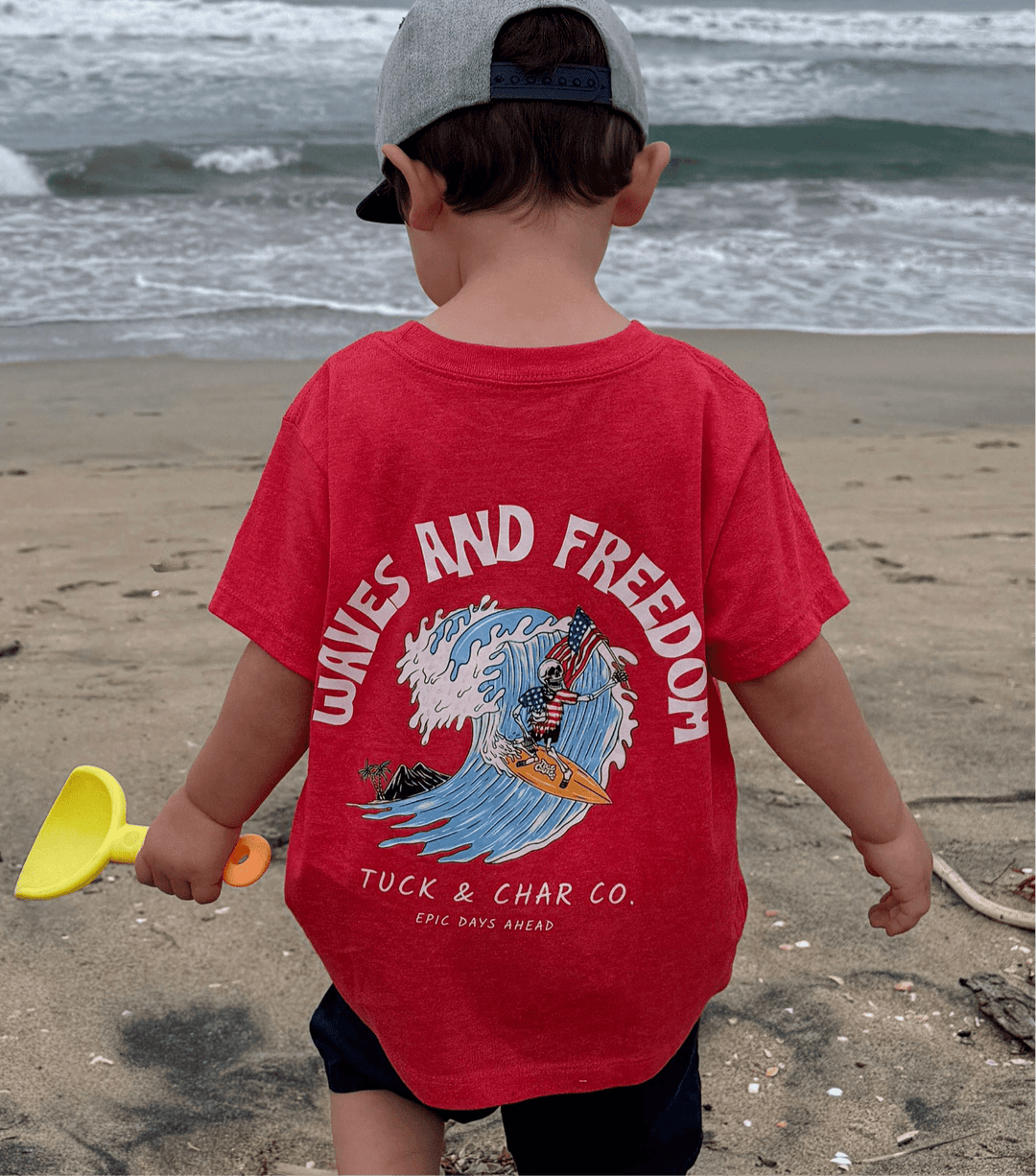 Waves & Freedom T-Shirt - Tuck & Char Co.