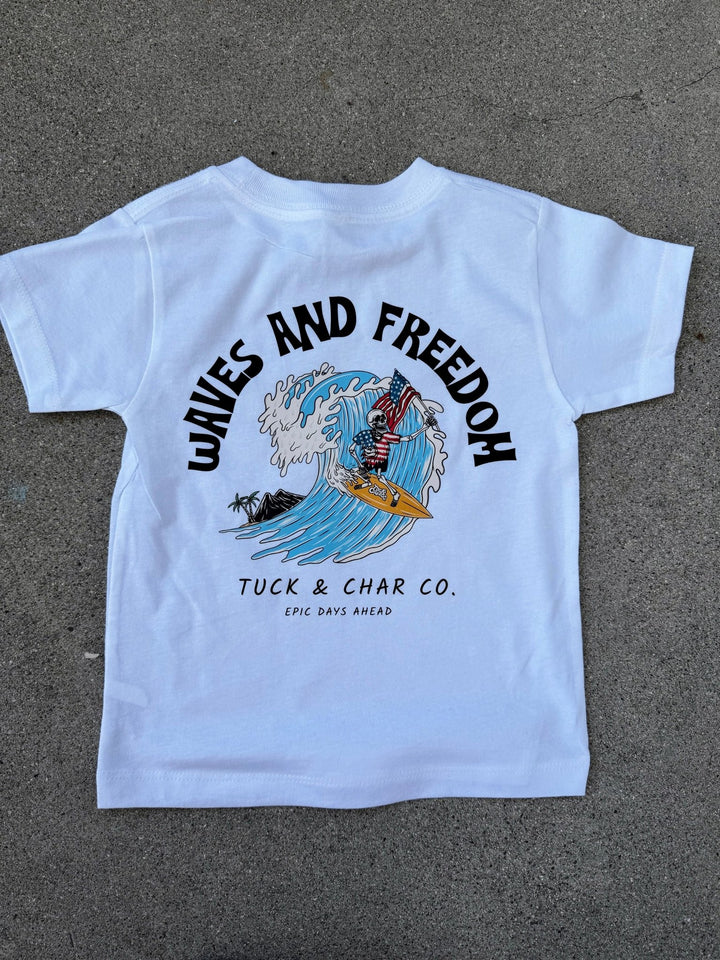 Waves & Freedom T-Shirt - Tuck & Char Co.