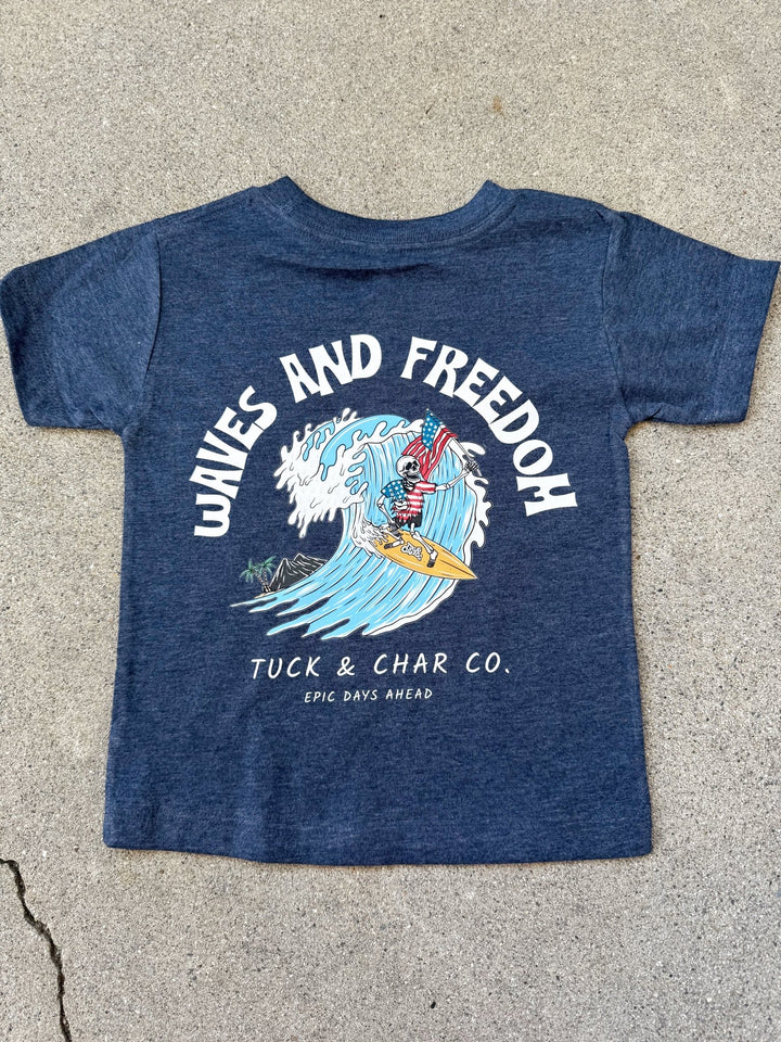 Waves & Freedom T-Shirt - Tuck & Char Co.